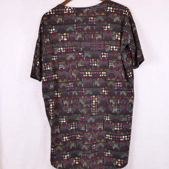 LulaRoe Women's Size S Black - Multicolored Polka Dot IRMA Short Sleeve Tunic - Picture 5 of 5